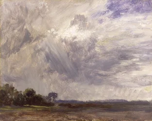Landschaft mit grauem windigem Himmel, ca. 1821-30